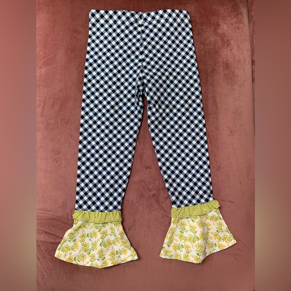 Matilda Jane Inner Artist Mixed-Print Gingham Leggings Girls 4 - Picture 2 of 3